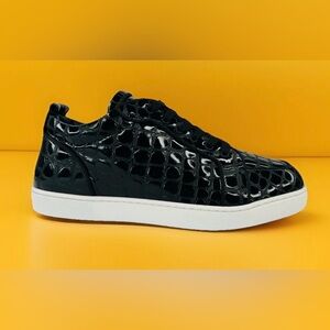 CHRISTIAN LOUBOUTIN Rantulow Orlato Croc Patent Leather Sneakers EU 46 - US 13